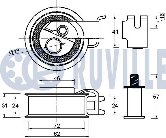 Ruville 541536 - Натяжна ролик, ремінь ГРМ autocars.com.ua