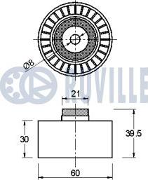 Ruville 541548 - Направляющий ролик, зубчатый ремень avtokuzovplus.com.ua