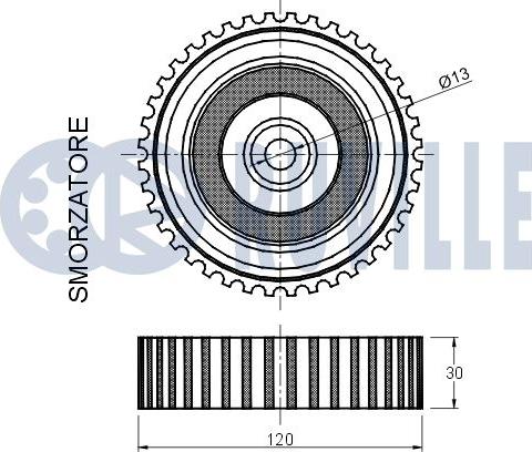 Ruville 541549 - Паразитний / Провідний ролик, зубчастий ремінь autocars.com.ua