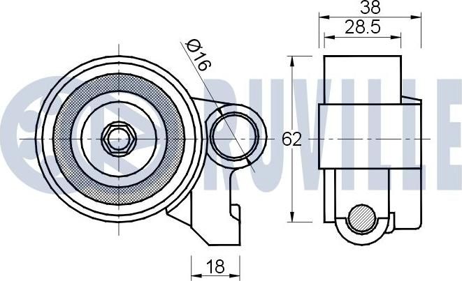 Ruville 541561 - Натяжной ролик, ремень ГРМ avtokuzovplus.com.ua