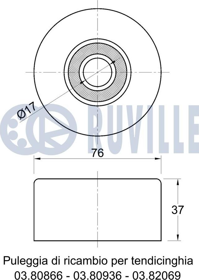 Ruville 541565 - Направляющий ролик, поликлиновый ремень avtokuzovplus.com.ua