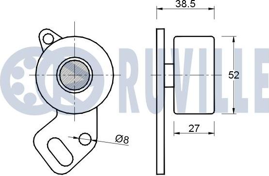 Ruville 541587 - Натяжна ролик, ремінь ГРМ autocars.com.ua