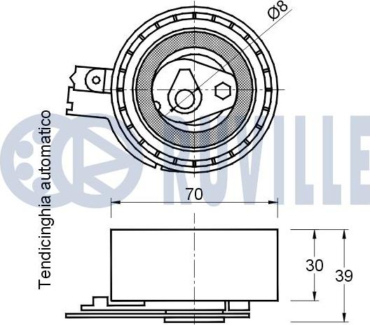 Ruville 541602 - Натяжна ролик, ремінь ГРМ autocars.com.ua