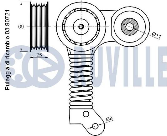 Ruville 541604 - Натяжитель, поликлиновый ремень avtokuzovplus.com.ua