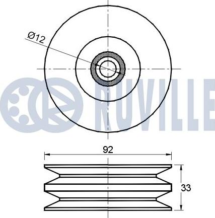 Ruville 541608 - Паразитний / провідний ролик, поліклиновий ремінь autocars.com.ua