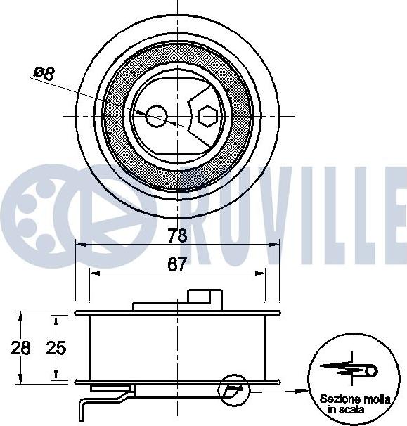 Ruville 541611 - Натяжна ролик, ремінь ГРМ autocars.com.ua