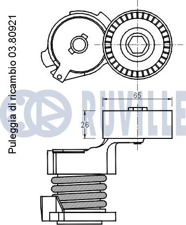 Ruville 541612 - Натягувач ременя, клинові зуб. autocars.com.ua