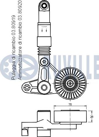 Ruville 541616 - Натяжитель, поликлиновый ремень avtokuzovplus.com.ua