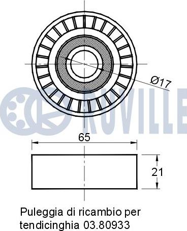 Ruville 541632 - Паразитний / провідний ролик, поліклиновий ремінь autocars.com.ua