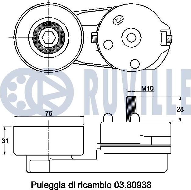 Ruville 541635 - Натягувач ременя, клинові зуб. autocars.com.ua