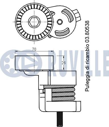 Ruville 541643 - Натягувач ременя, клинові зуб. autocars.com.ua