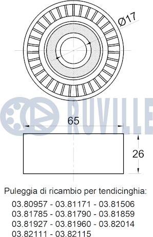 Ruville 541656 - Паразитний / провідний ролик, поліклиновий ремінь autocars.com.ua