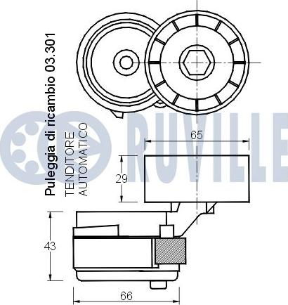 Ruville 541658 - Натягувач ременя, клинові зуб. autocars.com.ua