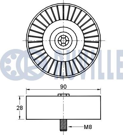 Ruville 541662 - Направляющий ролик, поликлиновый ремень avtokuzovplus.com.ua