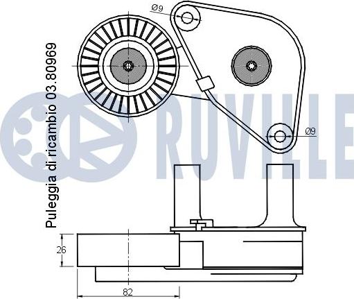 Ruville 541666 - Натягувач ременя, клинові зуб. autocars.com.ua