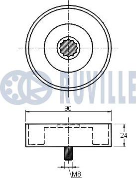 Ruville 541713 - Направляющий ролик, поликлиновый ремень avtokuzovplus.com.ua