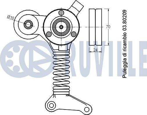 Ruville 541719 - Натяжитель, поликлиновый ремень avtokuzovplus.com.ua