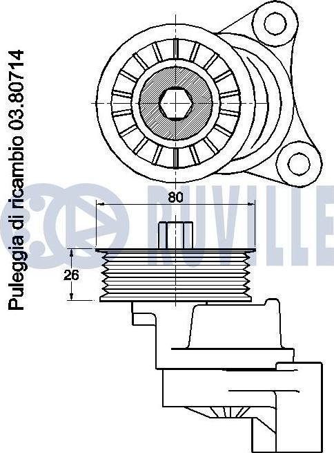 Ruville 541741 - Натягувач ременя, клинові зуб. autocars.com.ua