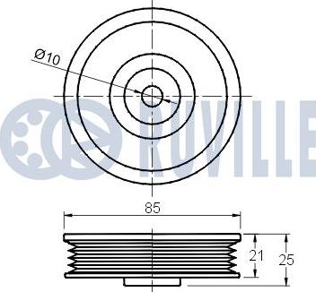 Ruville 541754 - Паразитний / провідний ролик, поліклиновий ремінь autocars.com.ua