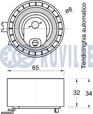 Ruville 541758 - Натяжна ролик, ремінь ГРМ autocars.com.ua