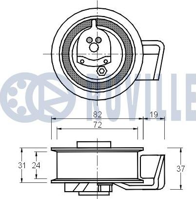 Ruville 541772 - Натяжна ролик, ремінь ГРМ autocars.com.ua