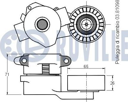 Ruville 541783 - Натяжитель, поликлиновый ремень avtokuzovplus.com.ua