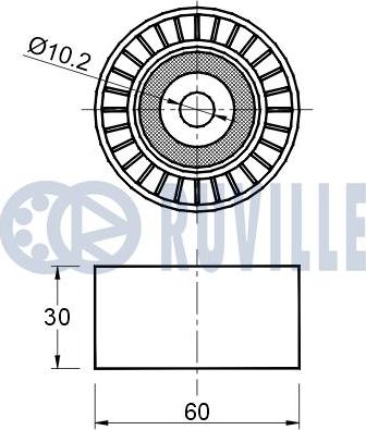 Ruville 541813 - Направляющий ролик, поликлиновый ремень avtokuzovplus.com.ua