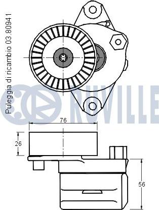 Ruville 541815 - Натягувач ременя, клинові зуб. autocars.com.ua