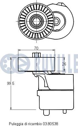 Ruville 541831 - Натягувач ременя, клинові зуб. autocars.com.ua