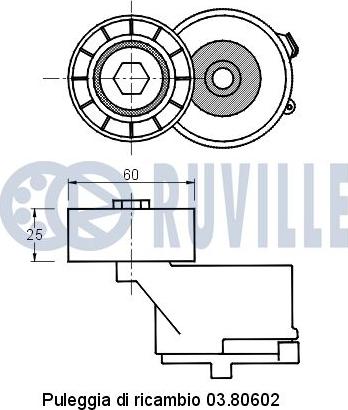 Ruville 541839 - Натягувач ременя, клинові зуб. autocars.com.ua