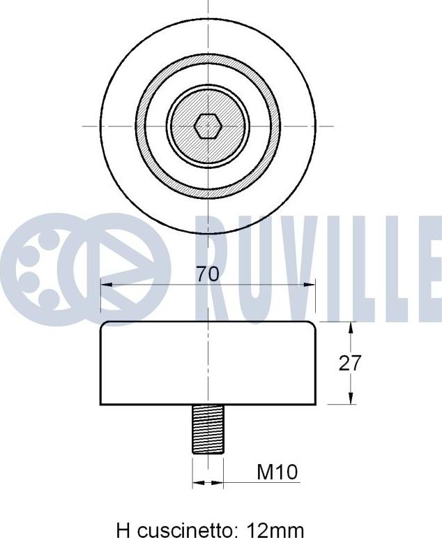 Ruville 541844 - Паразитний / провідний ролик, поліклиновий ремінь autocars.com.ua