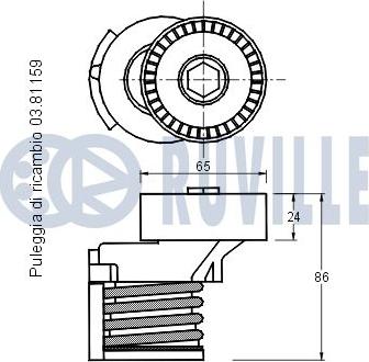 Ruville 541857 - Натягувач ременя, клинові зуб. autocars.com.ua