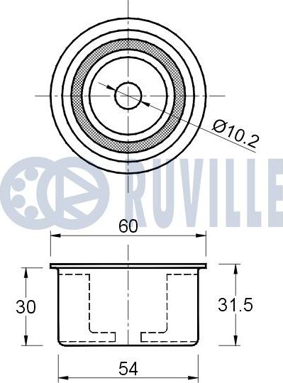 Ruville 541872 - Паразитний / Провідний ролик, зубчастий ремінь autocars.com.ua