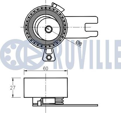 Ruville 541874 - Натяжна ролик, ремінь ГРМ autocars.com.ua