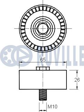 Ruville 541877 - Направляющий ролик, поликлиновый ремень avtokuzovplus.com.ua