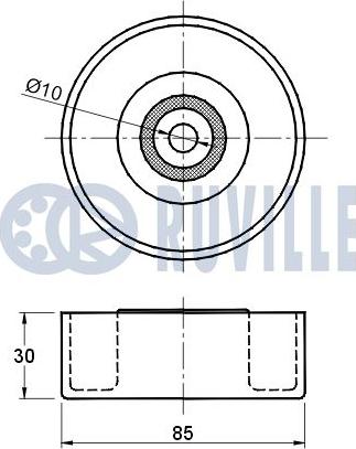 Ruville 541906 - Направляющий ролик, поликлиновый ремень avtokuzovplus.com.ua