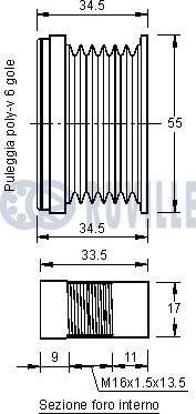 Ruville 541921 - Шкив генератора, муфта avtokuzovplus.com.ua