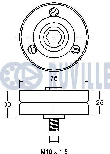 Ruville 541968 - Направляющий ролик, поликлиновый ремень autodnr.net