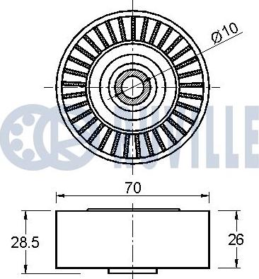 Ruville 541985 - Паразитний / провідний ролик, поліклиновий ремінь autocars.com.ua