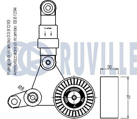 Ruville 541992 - Натягувач ременя, клинові зуб. autocars.com.ua