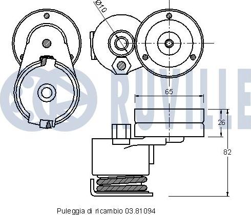 Ruville 541995 - Натяжитель, поликлиновый ремень avtokuzovplus.com.ua