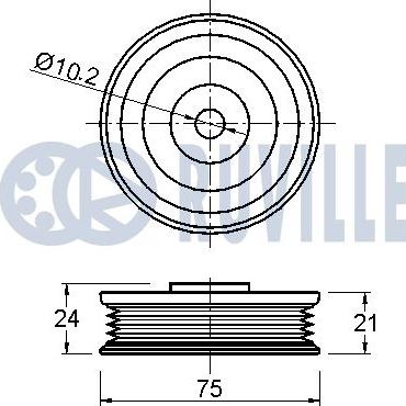 Ruville 541997 - Паразитний / провідний ролик, поліклиновий ремінь autocars.com.ua