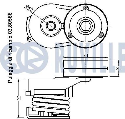 Ruville 542000 - Натягувач ременя, клинові зуб. autocars.com.ua