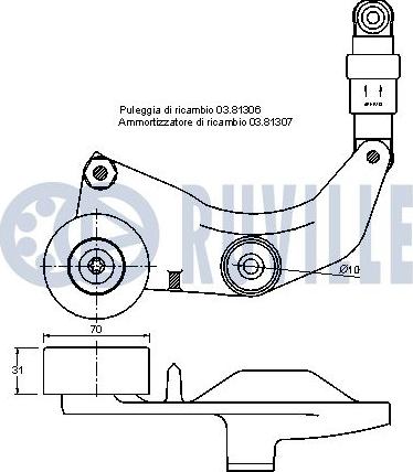 Ruville 542005 - Натягувач ременя, клинові зуб. autocars.com.ua