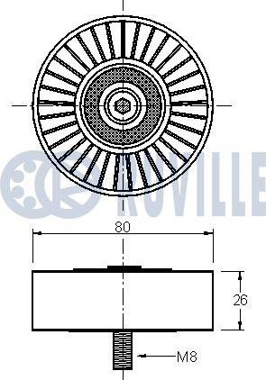 Ruville 542008 - Направляющий ролик, поликлиновый ремень avtokuzovplus.com.ua