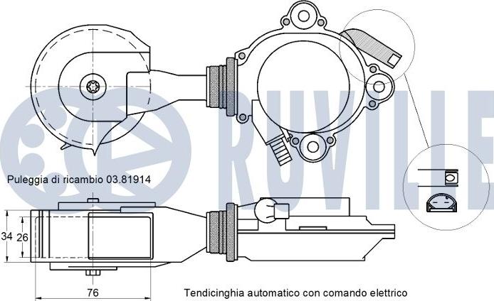 Ruville 542020 - Натягувач ременя, клинові зуб. autocars.com.ua