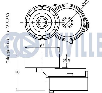 Ruville 542029 - Натягувач ременя, клинові зуб. autocars.com.ua