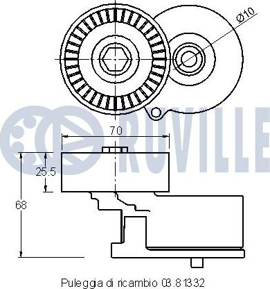 Ruville 542031 - Натягувач ременя, клинові зуб. autocars.com.ua