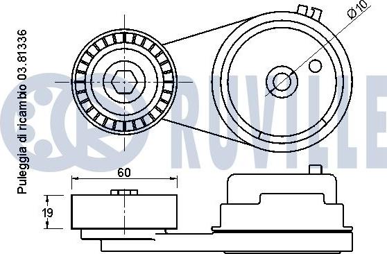 Ruville 542035 - Натягувач ременя, клинові зуб. autocars.com.ua