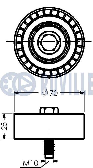 Ruville 542047 - Направляющий ролик, поликлиновый ремень avtokuzovplus.com.ua